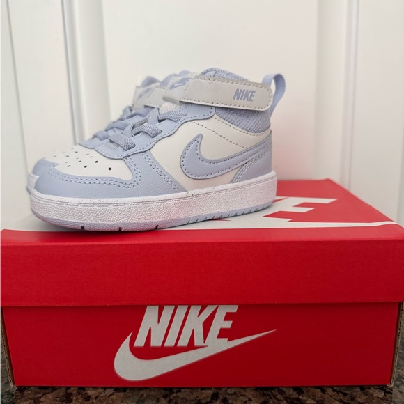 Nike Other - Toddler NIKE Court Borough Mid 2 High tops Size 6c New In box Light Blue & White
